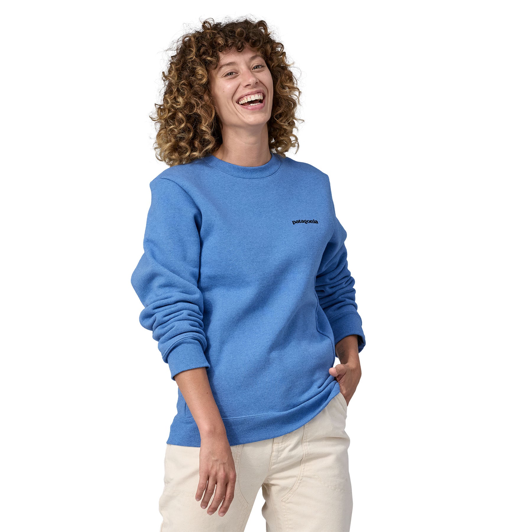 Patagonia P 6 Logo Uprisal Crewneck Sweatshirt Thermal Blue