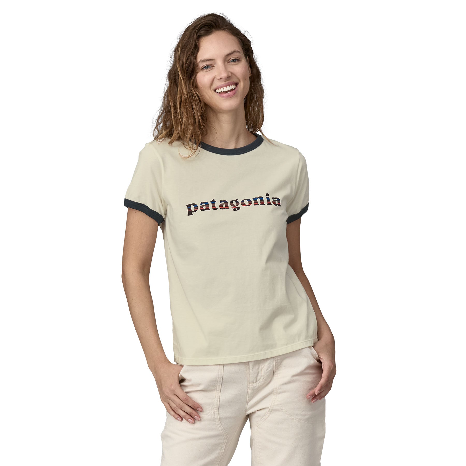 Women's '73 Text Logo Organic Ringer Tee